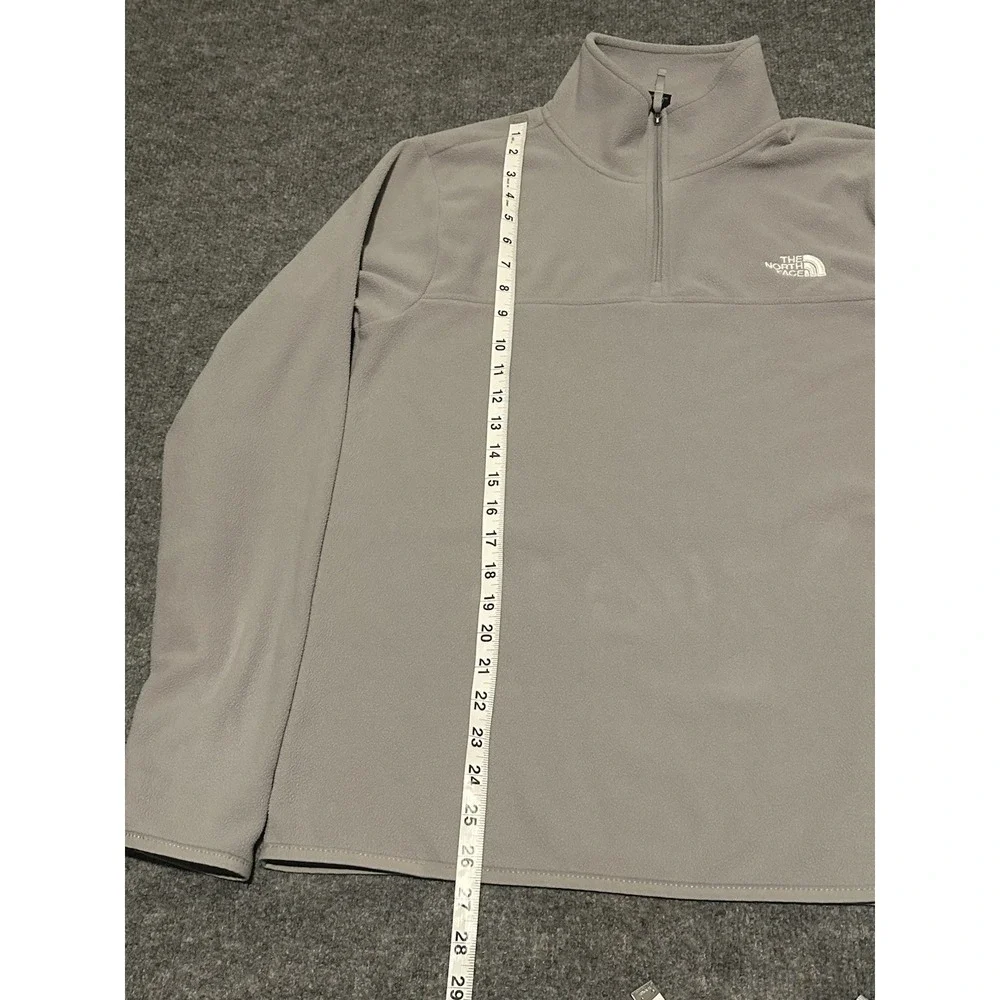 The North Face Men's Small Grey Mock Neck 1/4 Zip Fleece Pullover Sweater EUC